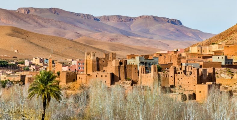 Traditional Kasbah fortress in Dades Valley in the High Atlas Mountains - Morocco